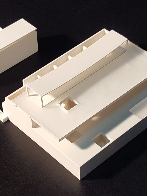 Maqueta en impresión 3D de una vivienda unifamiliar para el estudio Vicens + Ramos, fabricada por EXarchitects