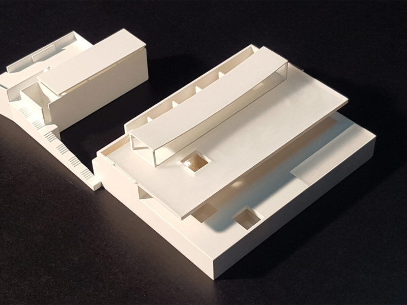 Maqueta en impresión 3D de una vivienda unifamiliar para el estudio Vicens + Ramos, fabricada por EXarchitects