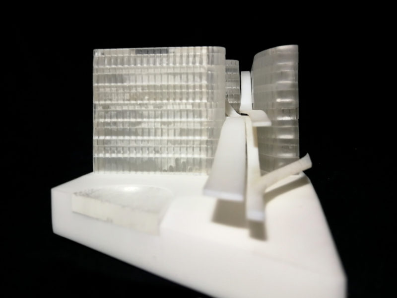 Maqueta de arquitectura realizada con fabricación digital por EXarchitects para Andrés Perea, Elena Suárez y Rafael Torrelo Arquitectos
