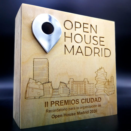 Premio diseñado y fabricado por EXarchitects para Open House Madrid 2020