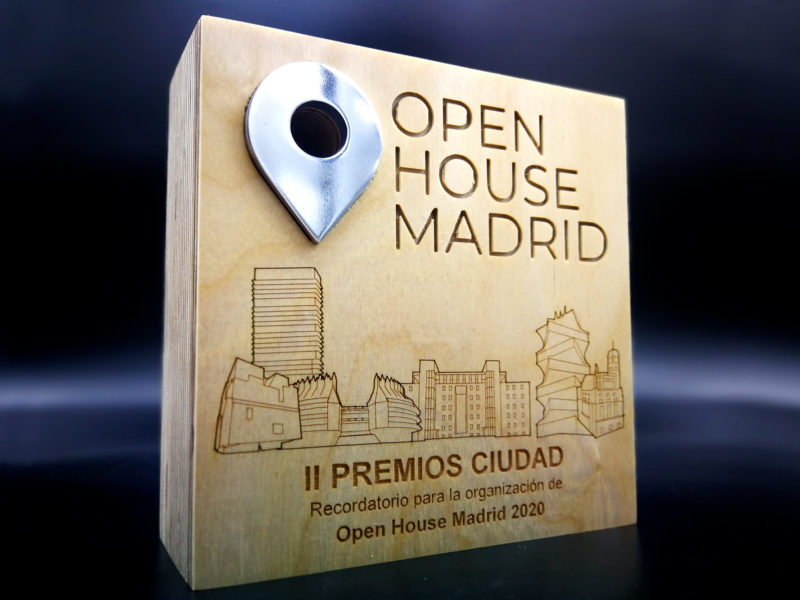 Premio diseñado y fabricado por EXarchitects para Open House Madrid 2020