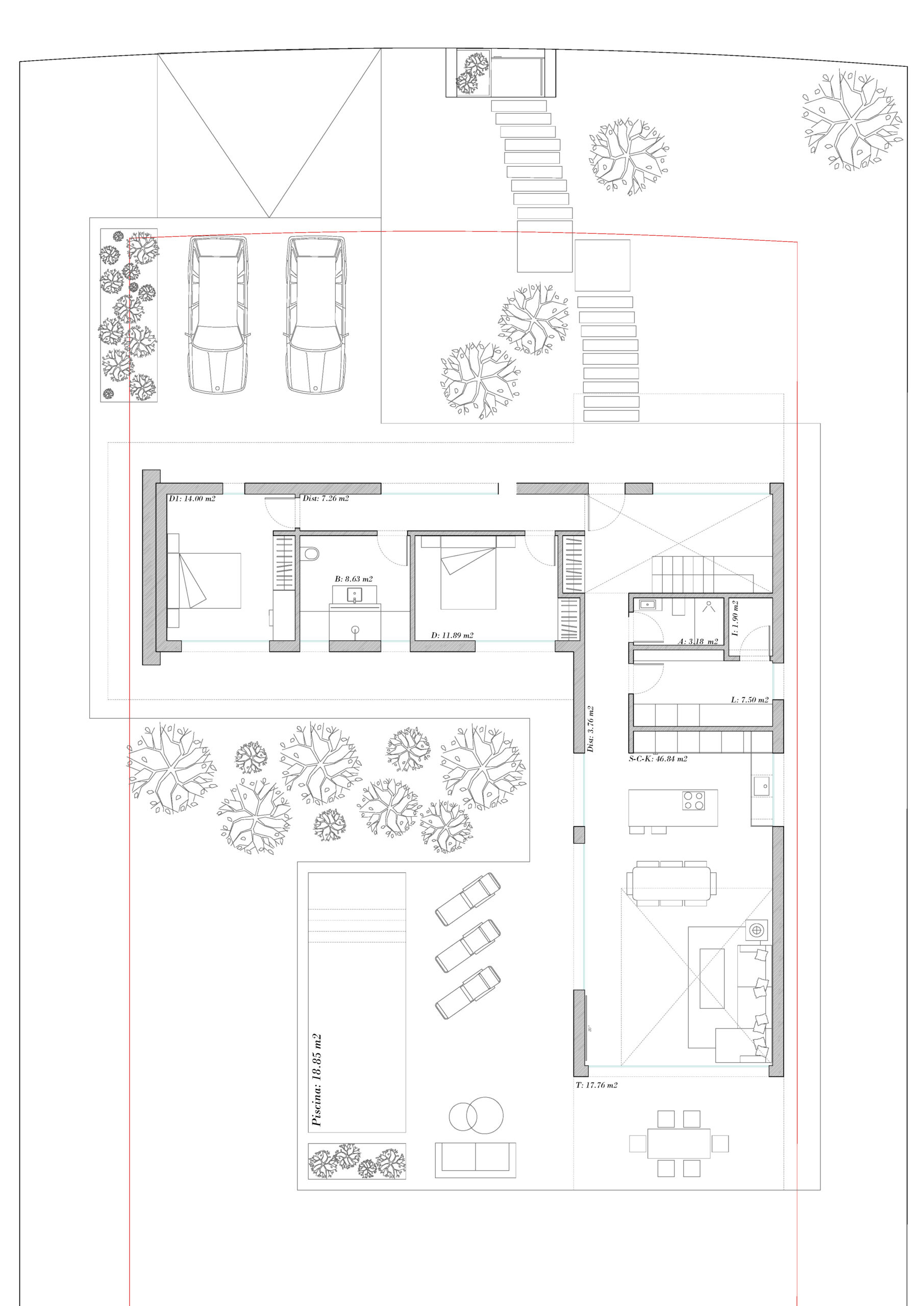 Plano Vista general de la Vivienda Isla de Creta 1