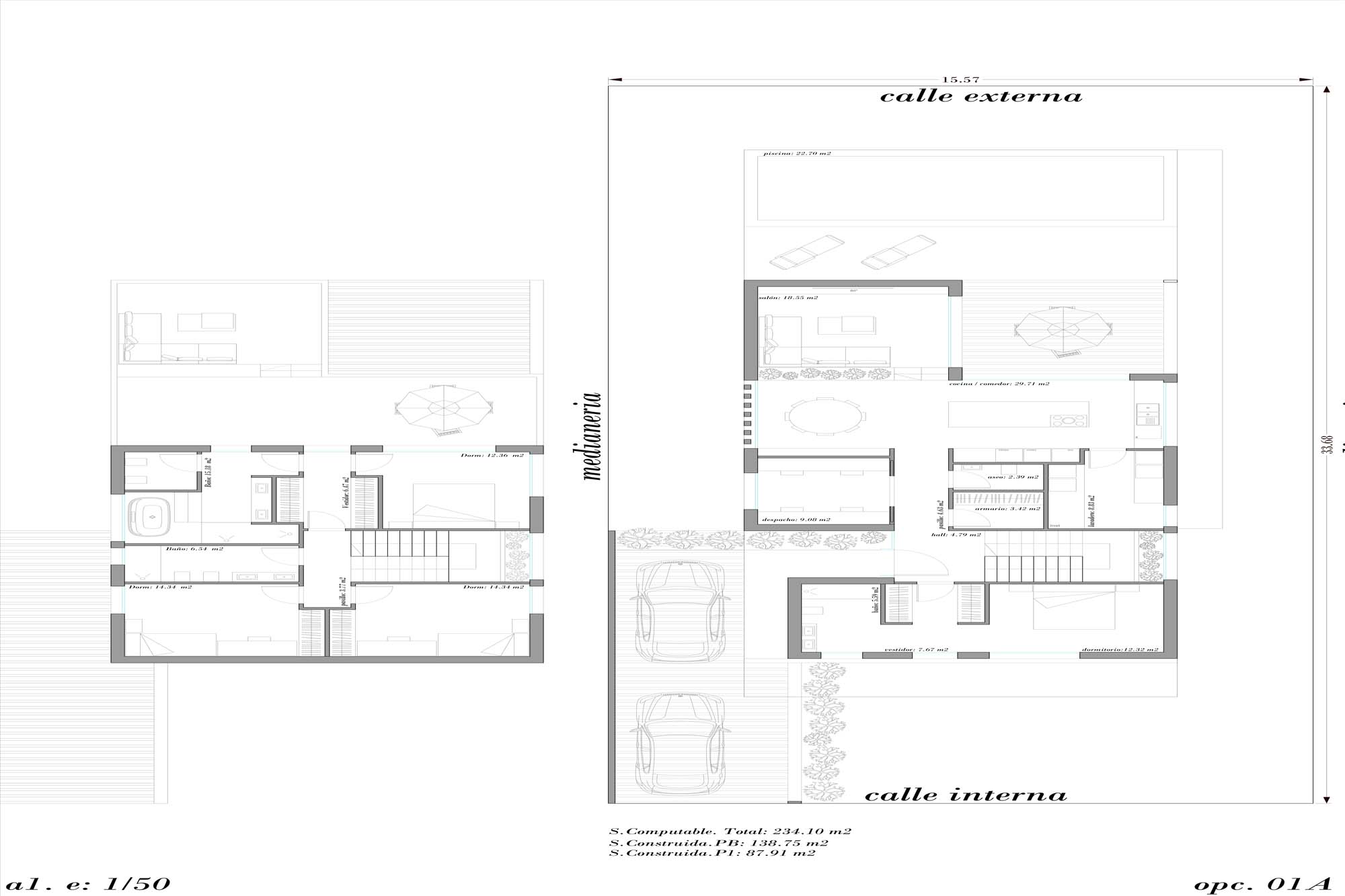 Conjunto residencial contemporáneo en Mojácar (Almería) con viviendas pareadas de líneas blancas, vegetación integrada y vistas al Mediterráneo, diseñado por EXarchitects.